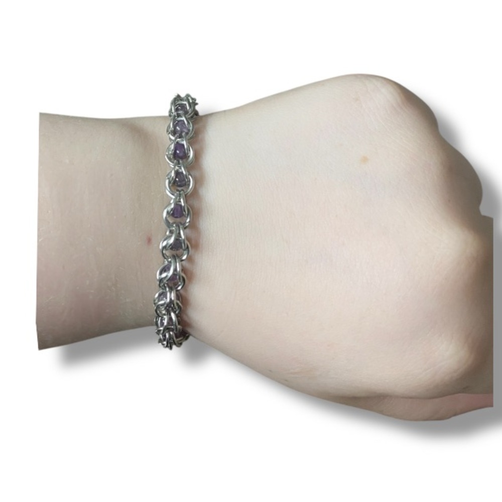 Handmade Captive Bead Jumpring Chainmail Renaissance Y2K goth grunge bracelet